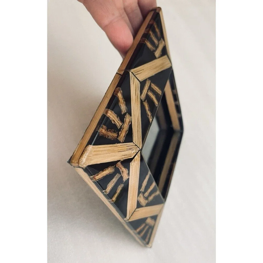 VTG Wooden Inlay Marquetry Picture Frame Set 5.5